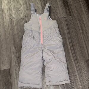 Oshkosh B’gosh 12 months snow bibs pants gray baby girls sledding winter warm